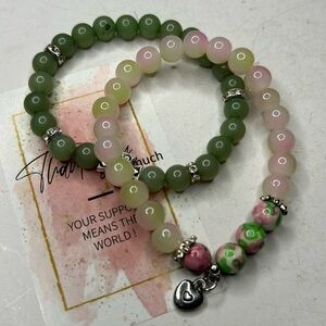 Green Aventurine & Rose Quartz Bracelets